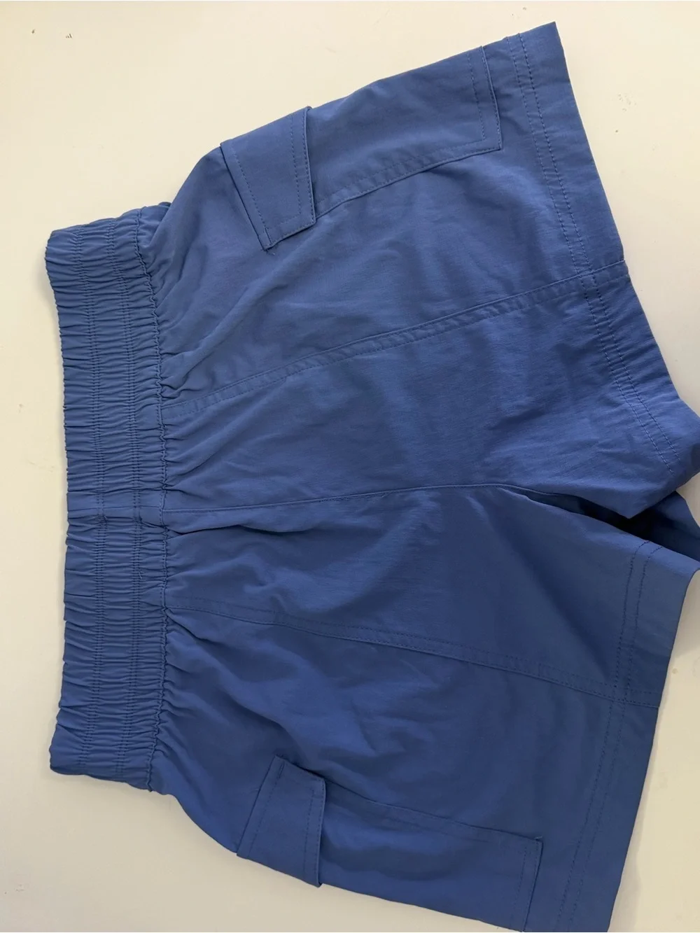 Blue Women's Elastic Waist Cargo Shorts